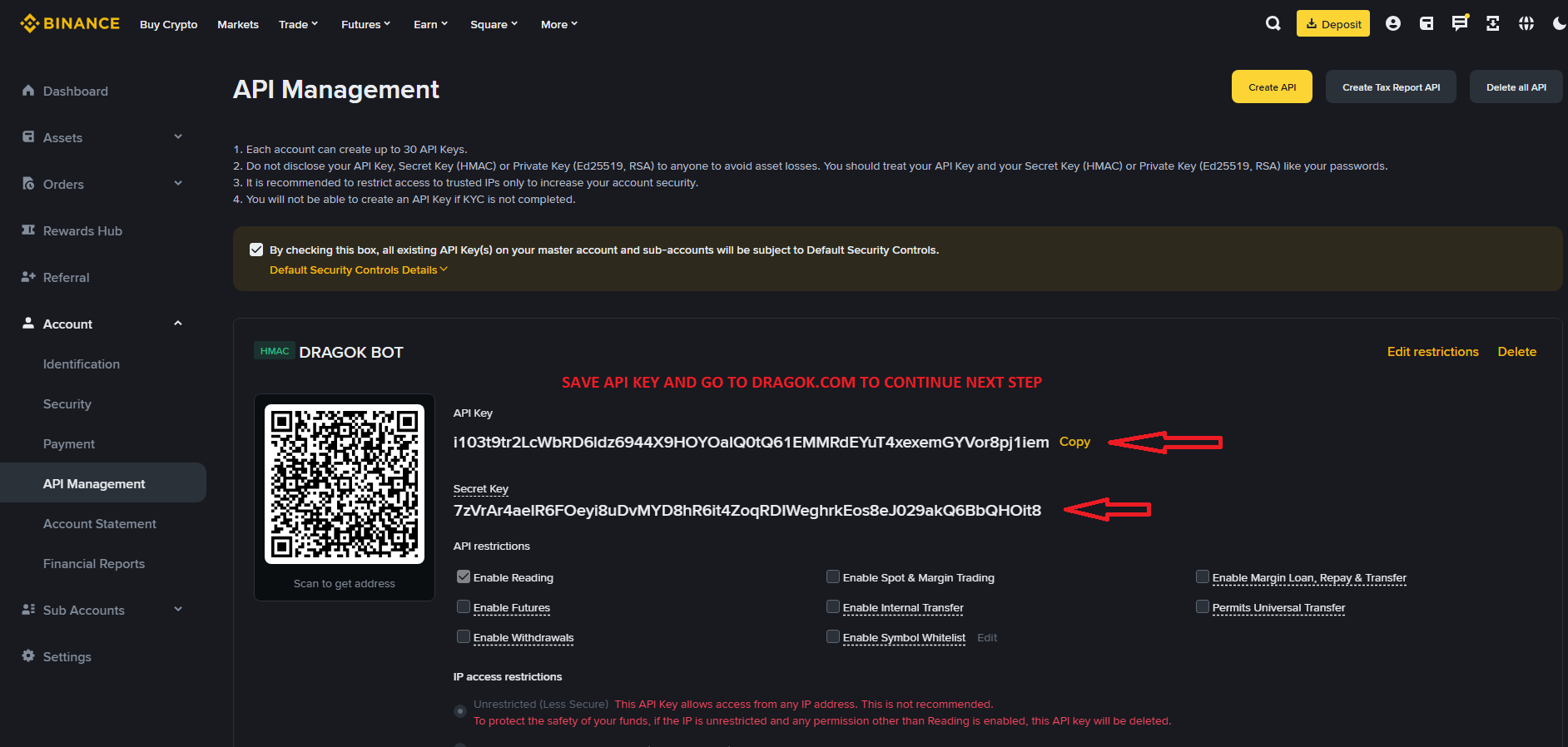Create API Key Form